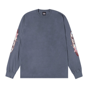 Stussy Two Star Long-Sleeve Tee Pigment Dyed 'Navy'
