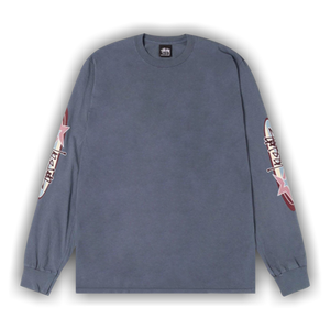 Stussy Two Star Long-Sleeve Tee Pigment Dyed 'Navy'