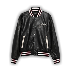 Amiri Club Amiri Leather Varsity Jacket 'Black'