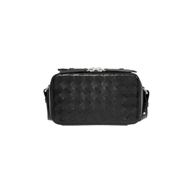 Bottega Veneta Intrecciato Crossbody Pouch 'Black/Silver'