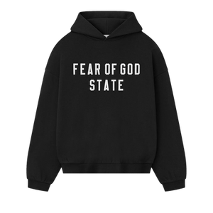 Fear of God Essentials 90's Fit Fleece Hoodie 'Jet Black'