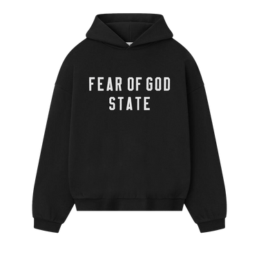 Fear of God Essentials 90's Fit Fleece Hoodie 'Jet Black'