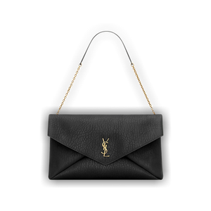 Saint Laurent Cassandre XXL Envelope Pouch On Chain In Lambskin 'Nero'