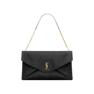 Saint Laurent Cassandre XXL Envelope Pouch On Chain In Lambskin 'Nero'