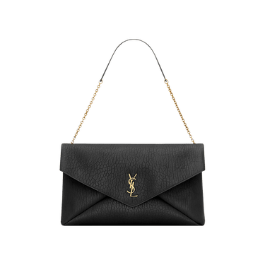 Saint Laurent Cassandre XXL Envelope Pouch On Chain In Lambskin 'Nero'
