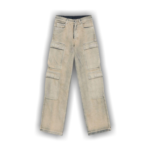 Rick Owens DRKSHDW Womens Double Cargo Jeans 'Mineral Pearl'