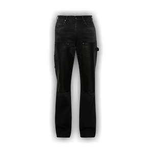 Amiri Embossed Croc Carpenter Jeans 'Dusk Black'
