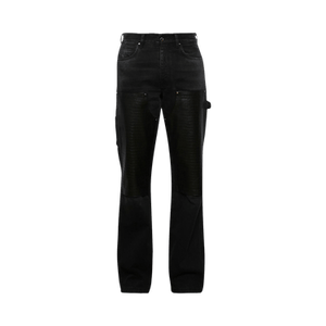 Amiri Embossed Croc Carpenter Jeans 'Dusk Black'