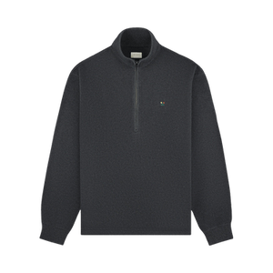 Aimé Leon Dore Crest Piqué Half-Zip Pullover 'Charcoal Melange'
