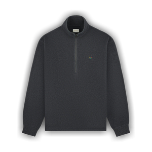 Aimé Leon Dore Crest Piqué Half-Zip Pullover 'Charcoal Melange'