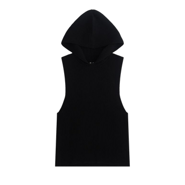 Rick Owens Maglia Hooded Tank Top 'Black'