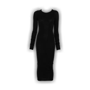 Rick Owens Abito Rib Long-Sleeve Dress 'Black'
