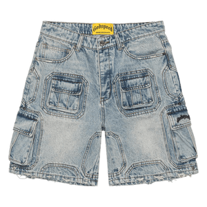 Godspeed Octagon Cargo Denim Shorts 'Blue'