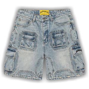 Godspeed Octagon Cargo Denim Shorts 'Blue'