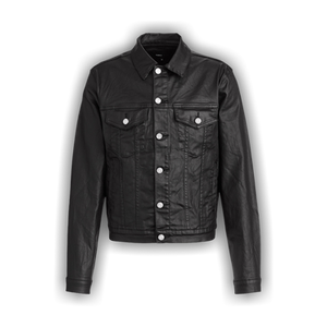 PURPLE BRAND Creased Film Trucker Jacket 'Black'
