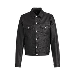 PURPLE BRAND Creased Film Trucker Jacket 'Black'