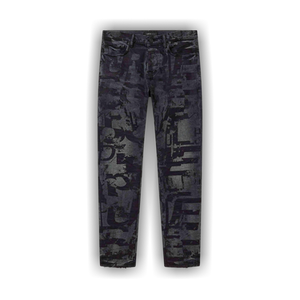PURPLE BRAND Skinny Grunge Print Jean 'Washed Black'