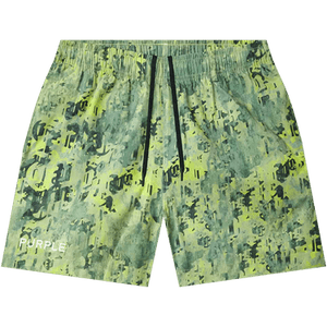 PURPLE BRAND Worn Gothic Camo Swim Shorts 'Green'