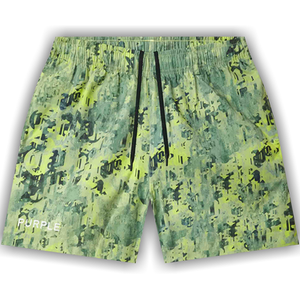PURPLE BRAND Worn Gothic Camo Swim Shorts 'Green'