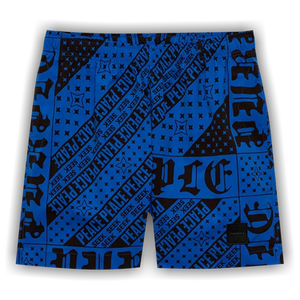 PURPLE BRAND Flag Bandana All Around Shorts 'Blue Black'