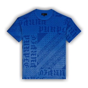 PURPLE BRAND Flag Bandana Tee 'Blue'