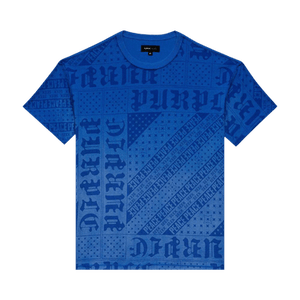 PURPLE BRAND Flag Bandana Tee 'Blue'