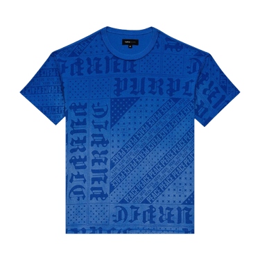 PURPLE BRAND Flag Bandana Tee 'Blue'