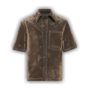 Amiri Velvet Camp Shirt 'Tan'