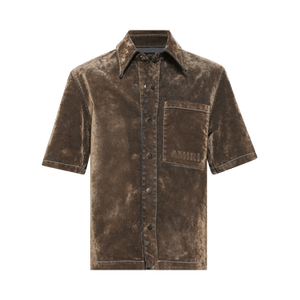 Amiri Velvet Camp Shirt 'Tan'
