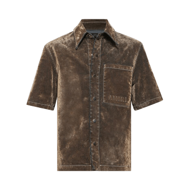 Amiri Velvet Camp Shirt 'Tan'