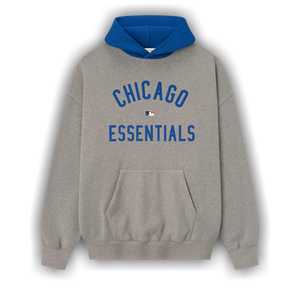 Fear of God Essentials Cubs Sport Hoodie 'Concrete Heather/Blue'
