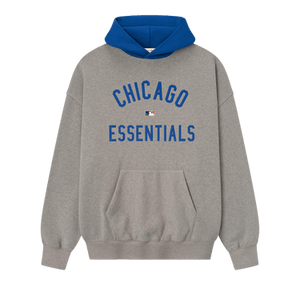 Fear of God Essentials Cubs Sport Hoodie 'Concrete Heather/Blue'