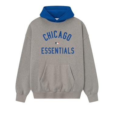 Fear of God Essentials Cubs Sport Hoodie 'Concrete Heather/Blue'