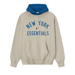 Fear of God Essentials Mets Sport Hoodie 'Heather Stone/Blue Sapphire'