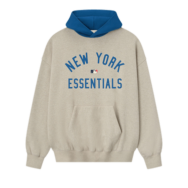 Fear of God Essentials Mets Sport Hoodie 'Heather Stone/Blue Sapphire'