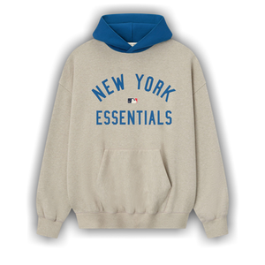 Fear of God Essentials Mets Sport Hoodie 'Heather Stone/Blue Sapphire'