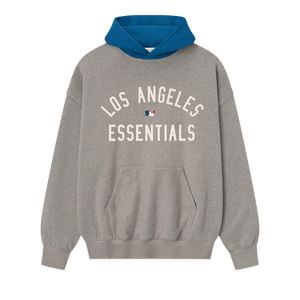Fear of God Essentials Dodgers Sport Hoodie 'Concrete Heather/Blue Sapphire'