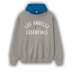 Fear of God Essentials Dodgers Sport Hoodie 'Concrete Heather/Blue Sapphire'