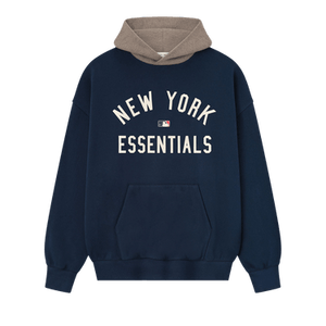 Fear of God Essentials Yankees Sport Hoodie 'Midnight Navy/Homstead Heather'