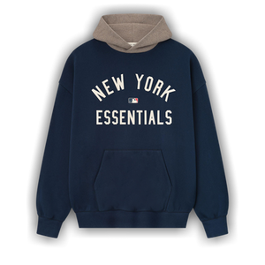 Fear of God Essentials Yankees Sport Hoodie 'Midnight Navy/Homstead Heather'