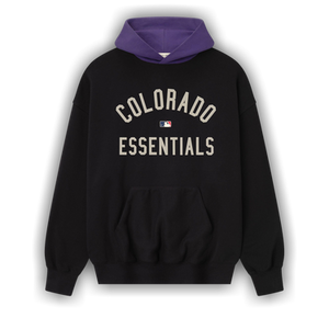 Fear of God Essentials Rockies Sport Hoodie 'Vintage Black/Purple Reign'