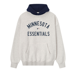 Fear of God Essentials Twins Sport Hoodie 'Oatmeal Heather/Midnight Navy'