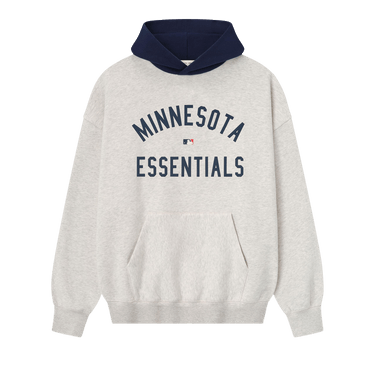 Fear of God Essentials Twins Sport Hoodie 'Oatmeal Heather/Midnight Navy'
