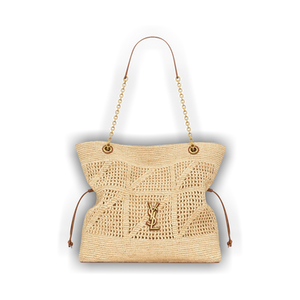 Saint Laurent Jamie Shopping In Raffia 'Pale Brown/Bri/Ebony'