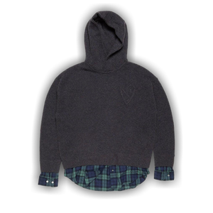 Acne Studios Layered Wool Hoodie 'Graphite Grey'