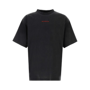 Balenciaga Medium Fit T-Shirt 'Faded Washed Black/Red'