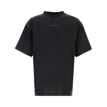 Balenciaga Medium Fit T-Shirt 'Faded Washed Black/Red'