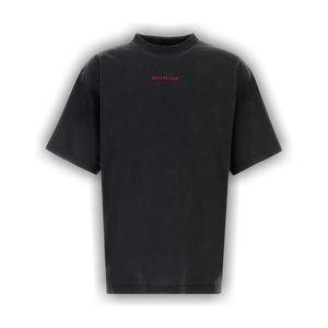 Balenciaga Medium Fit T-Shirt 'Faded Washed Black/Red'