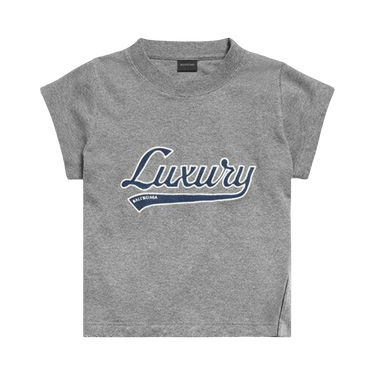Balenciaga Shrunk T-Shirt 'Dark Heather Grey/Blue'