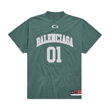 Balenciaga Oversized T-Shirt 'Dark Green/Light Grey'